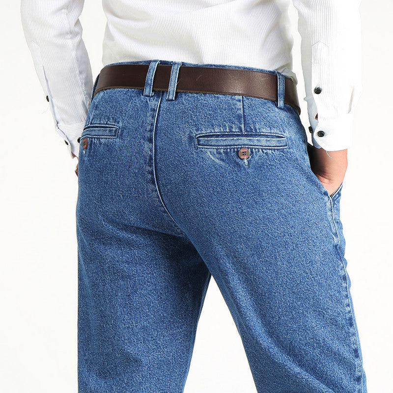 Men’s High Waist Straight Loose Stretch Jeans