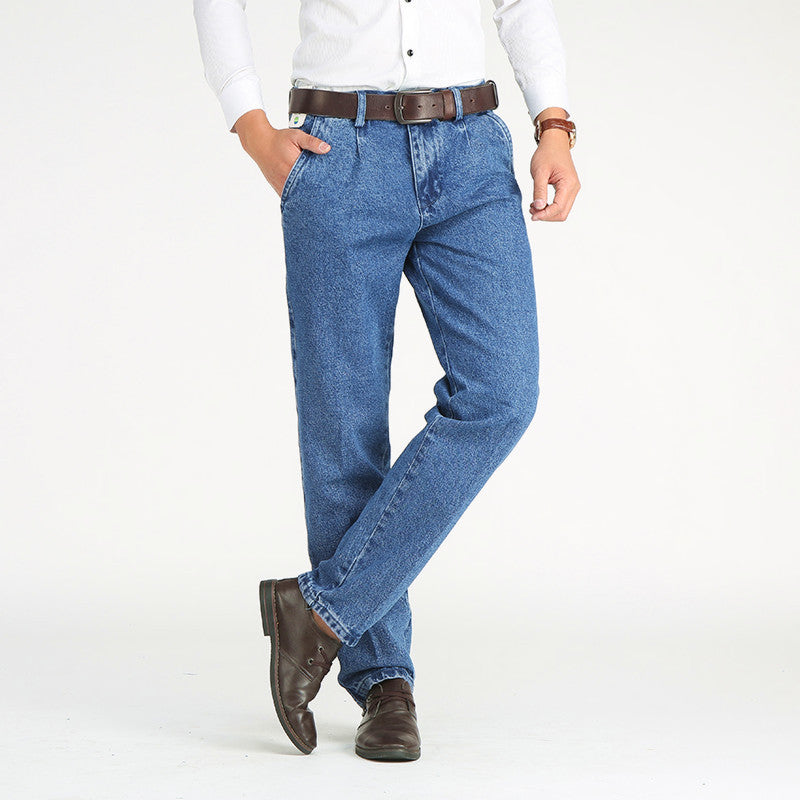 Men’s High Waist Straight Loose Stretch Jeans