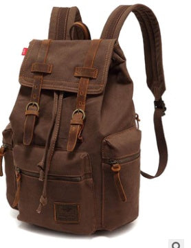 Large Capacity Canvas Backpack for 15.6” Laptop