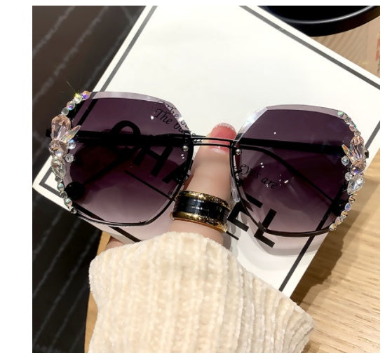 Luxury Sparkle Frameless Sunglasses – UV400 Glam Protection