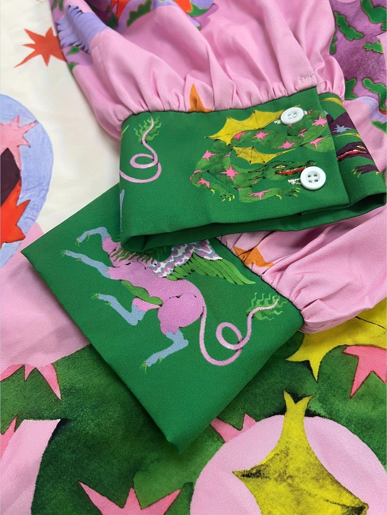 Women’s A-Line Printed Long Sleeve Dress