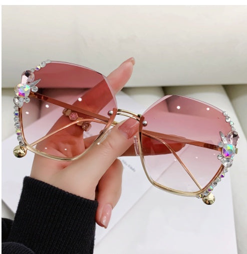 Luxury Sparkle Frameless Sunglasses – UV400 Glam Protection