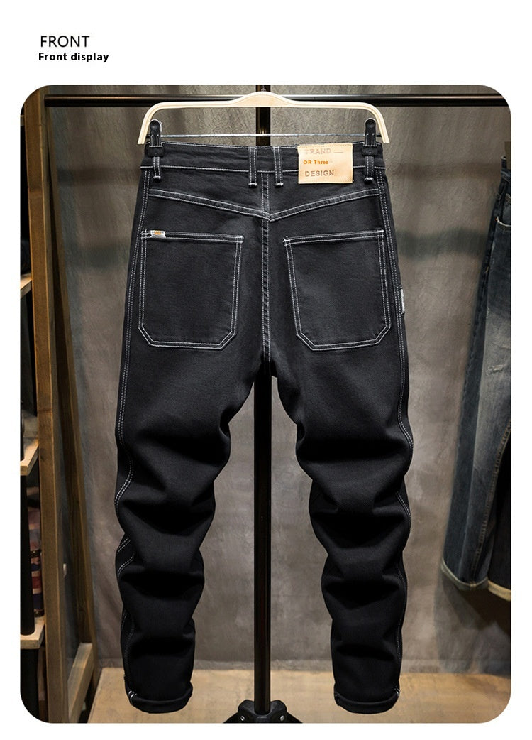 Men’s Premium Diagonal Pocket Casual Jeans