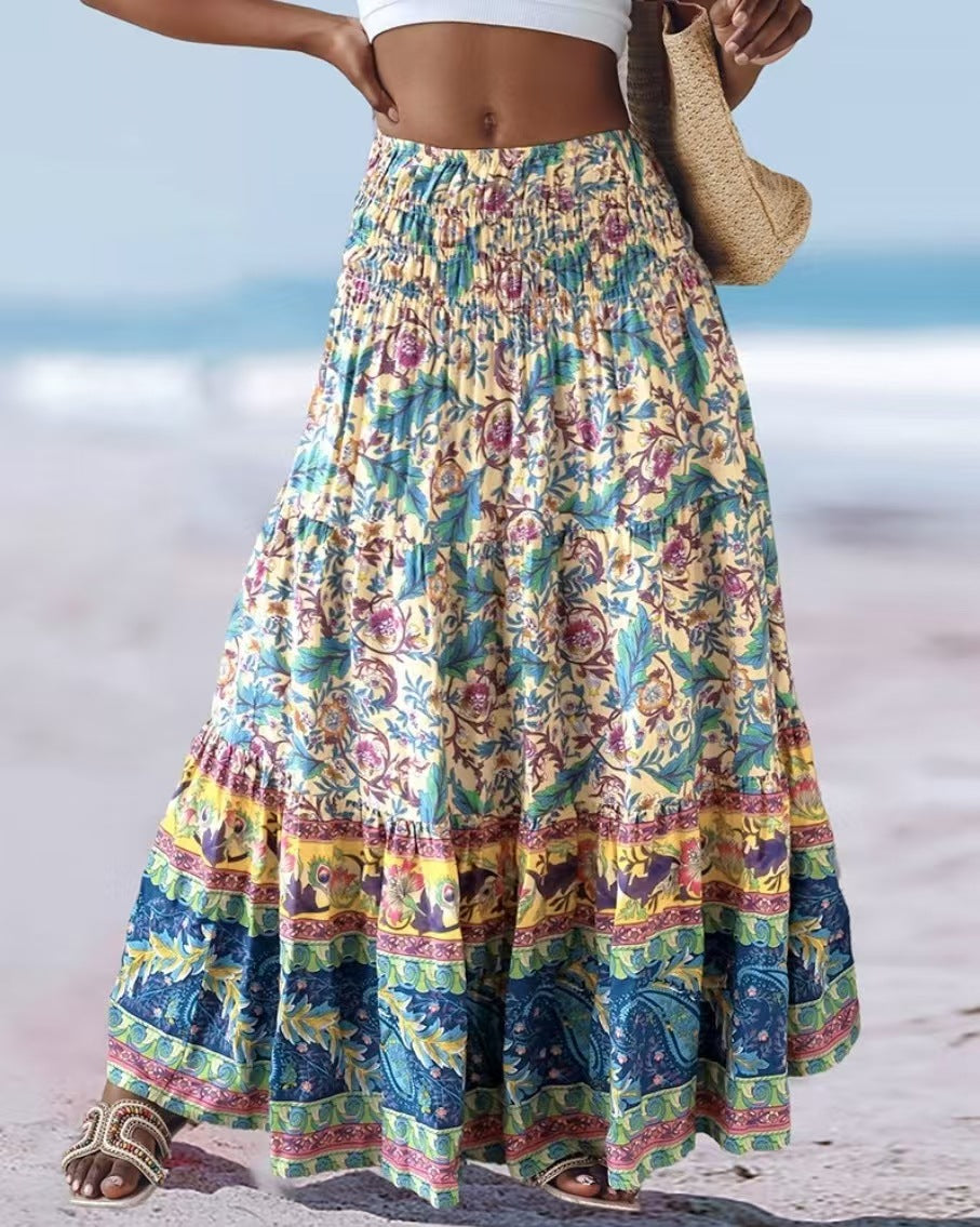 Summer Fashion Suspenders Sexy Backless Tube Top Swing Skirt