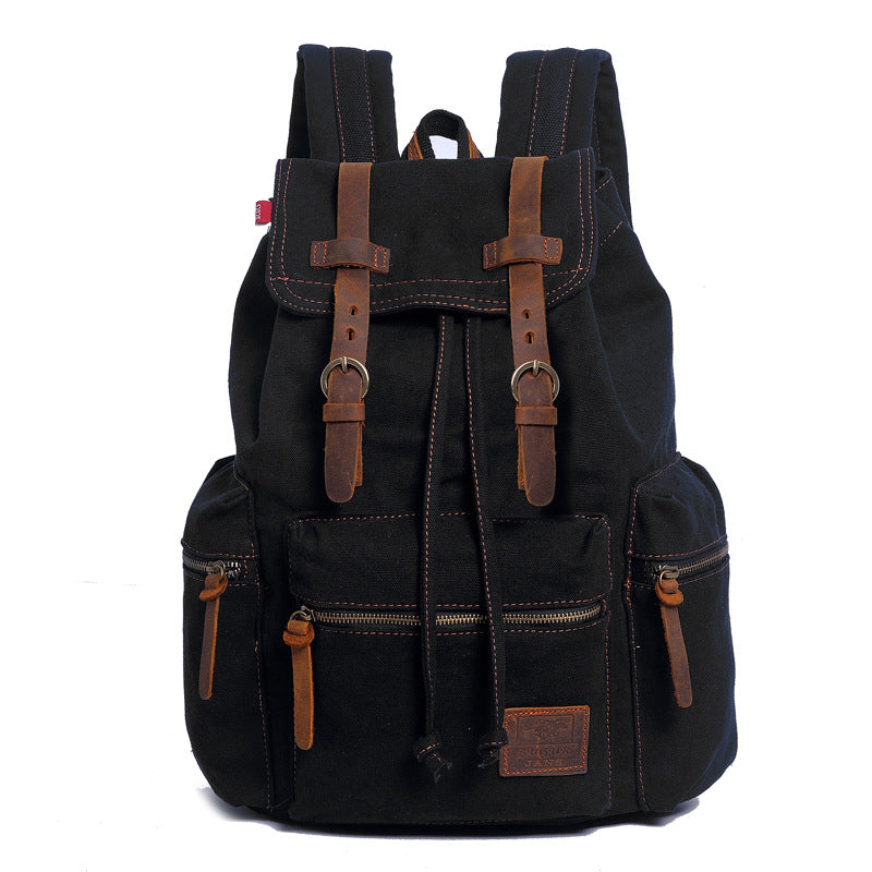 Large Capacity Canvas Backpack for 15.6” Laptop