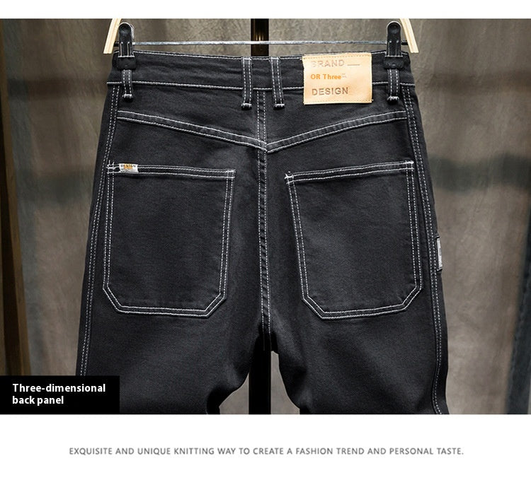 Men’s Premium Diagonal Pocket Casual Jeans