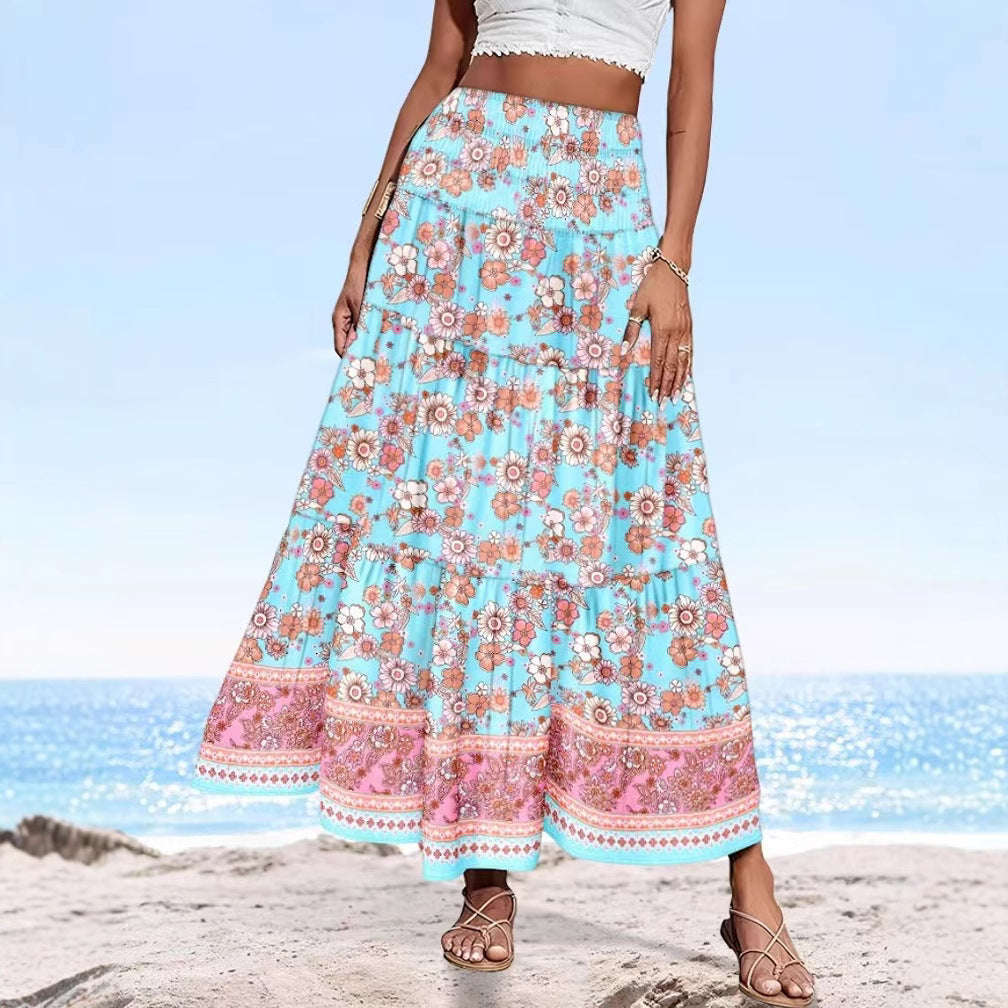 Summer Fashion Suspenders Sexy Backless Tube Top Swing Skirt