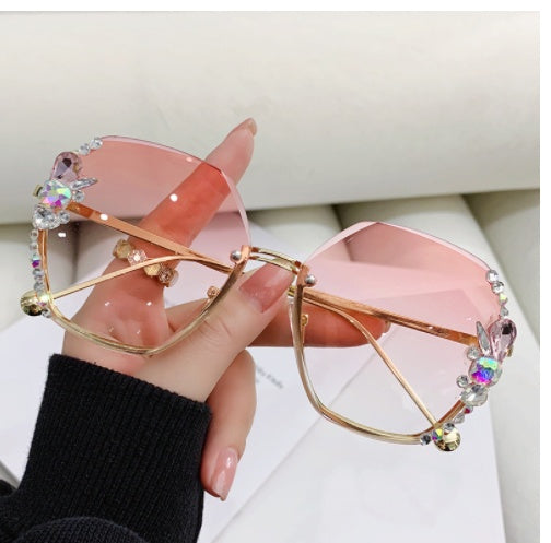 Luxury Sparkle Frameless Sunglasses – UV400 Glam Protection