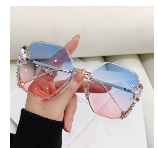 Luxury Sparkle Frameless Sunglasses – UV400 Glam Protection