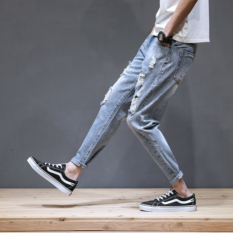 Casual Ripped Men's Streetwear Pants