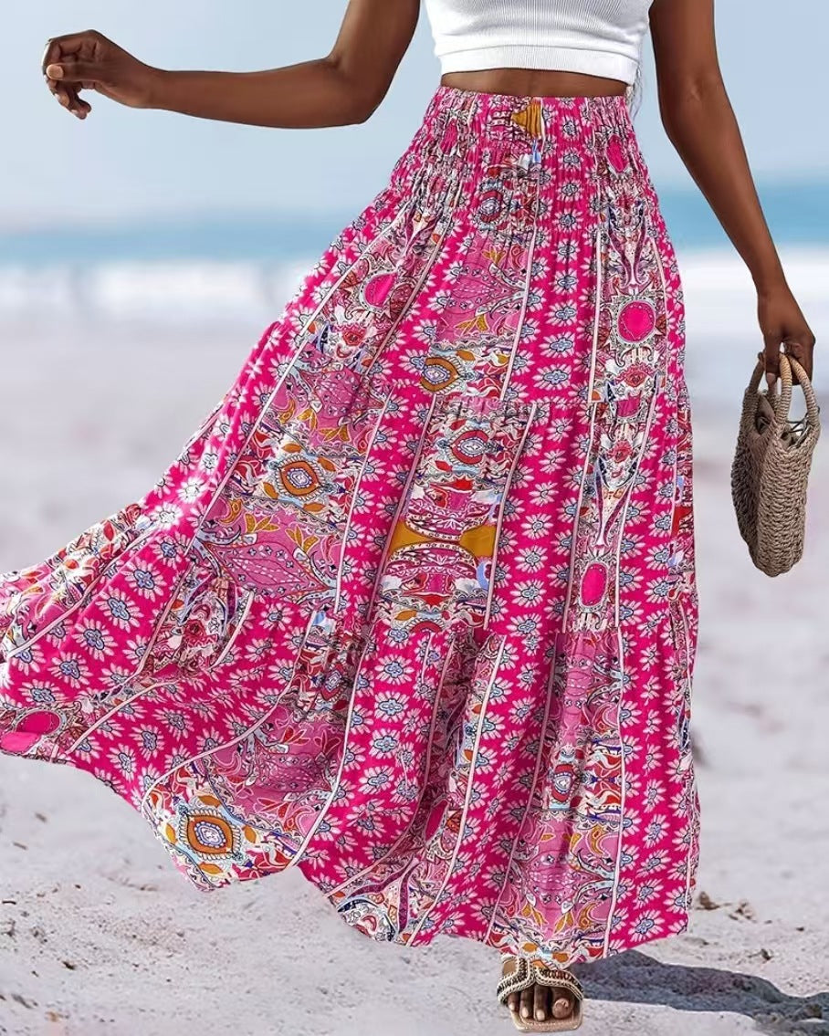 Summer Fashion Suspenders Sexy Backless Tube Top Swing Skirt