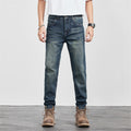 Men’s Retro Vintage Blue Straight Cut Denim Pants