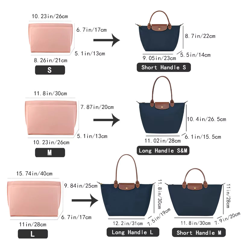 Felt Bag Organizer Insert for Longchamp