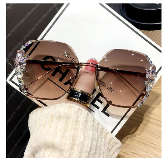 Luxury Sparkle Frameless Sunglasses – UV400 Glam Protection