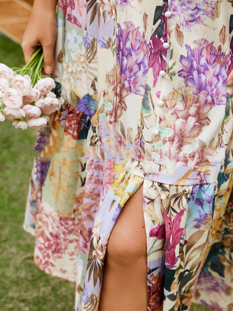 Purple Double Layer Chiffon Skirt