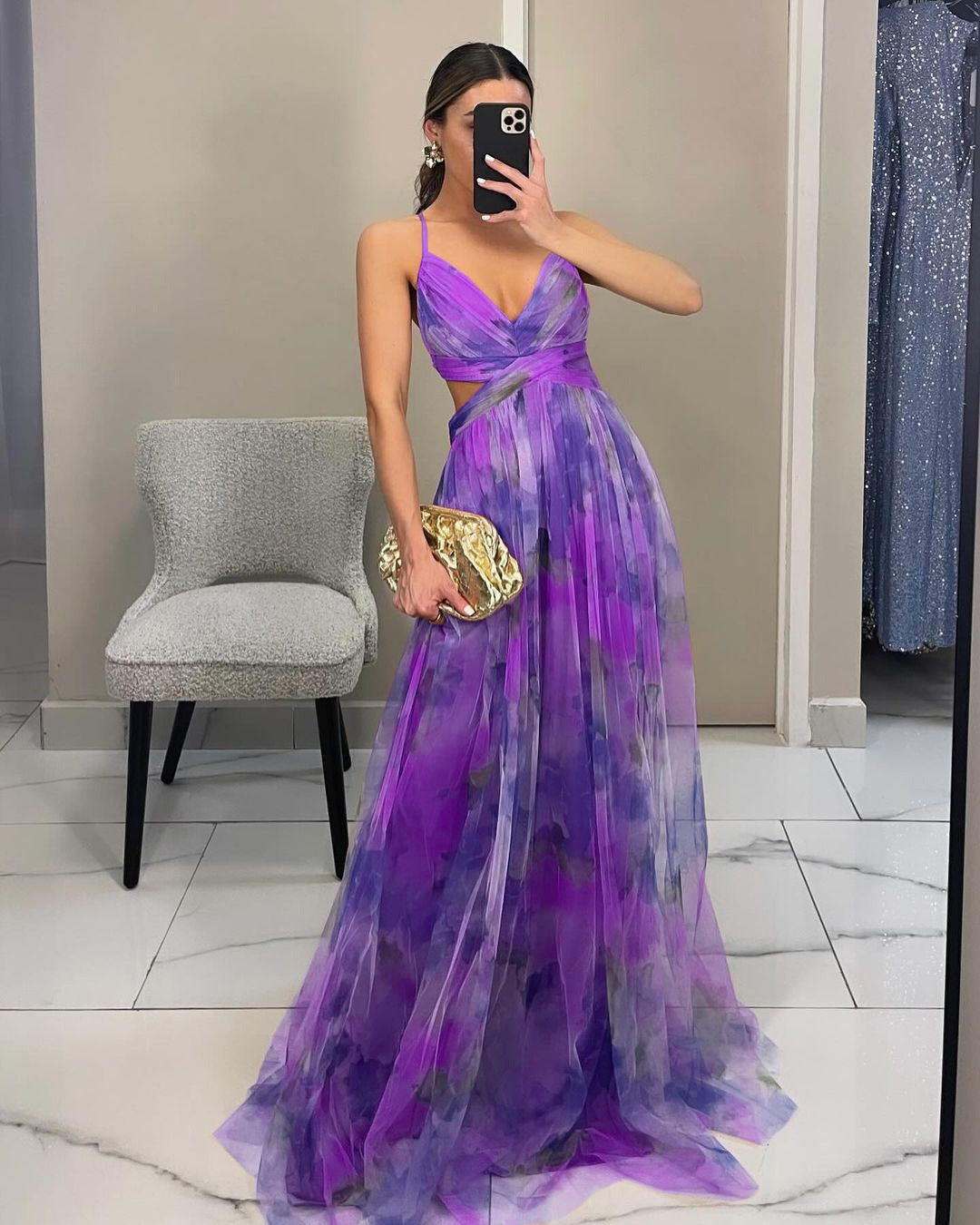 Mesh Print Slip Dress for Women