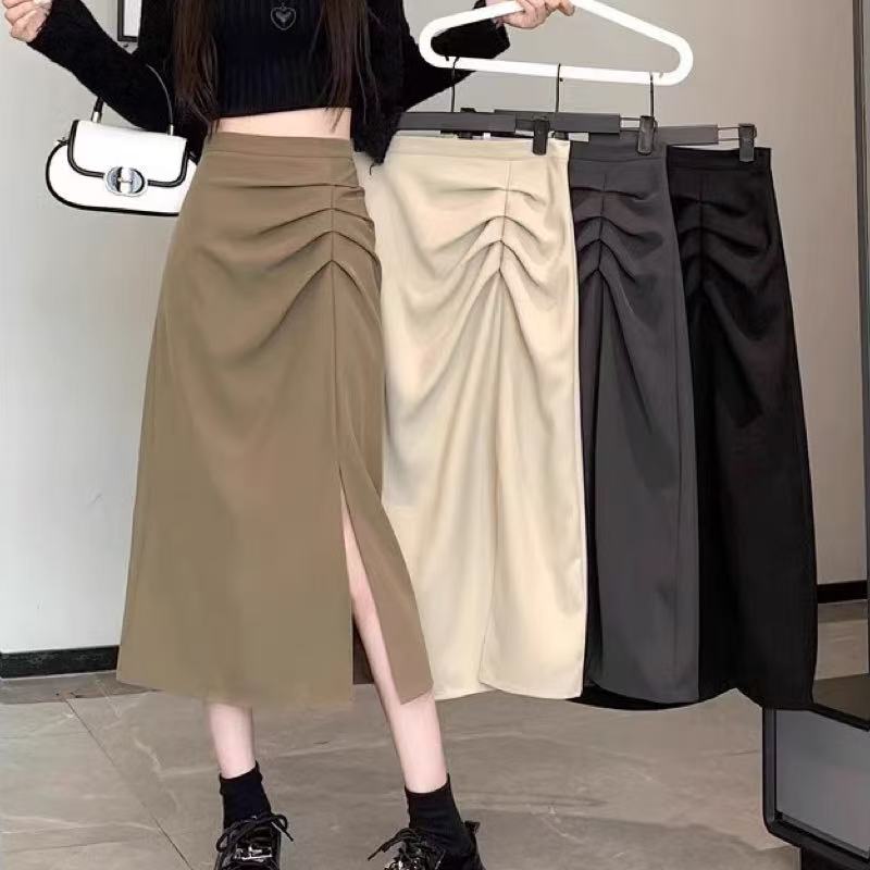 High Waisted Slimming Split Midi Skirt