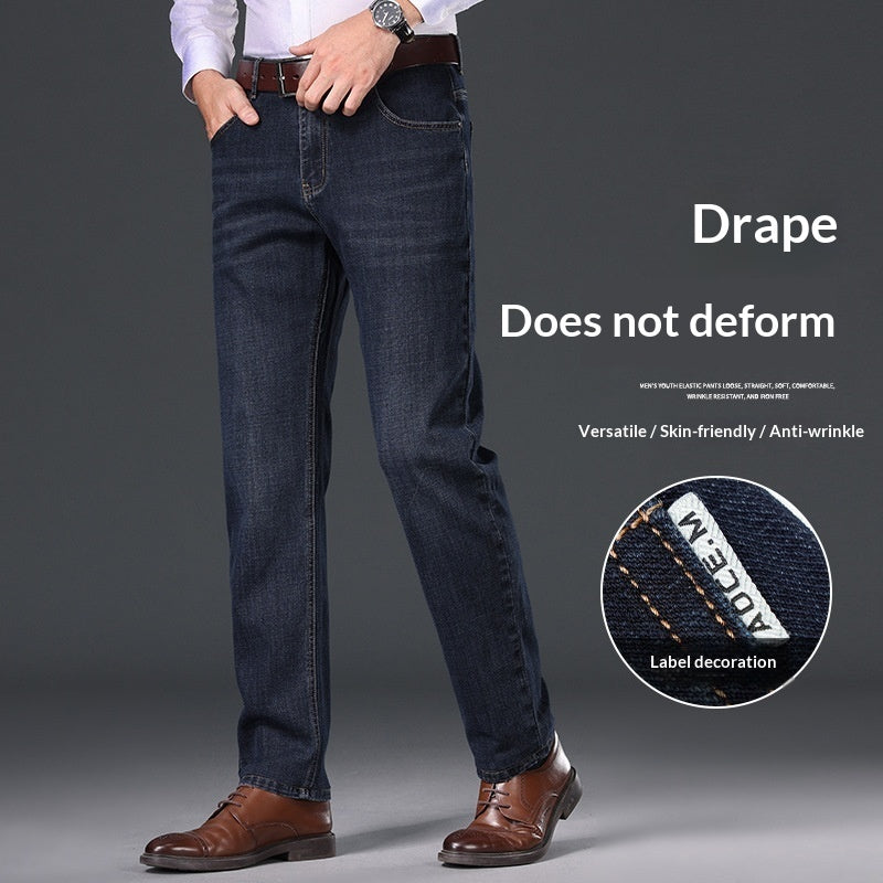 Men’s Thick Slim Fit Straight Jeans