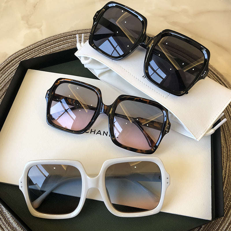 Retro White Frame Korean Sunglasses