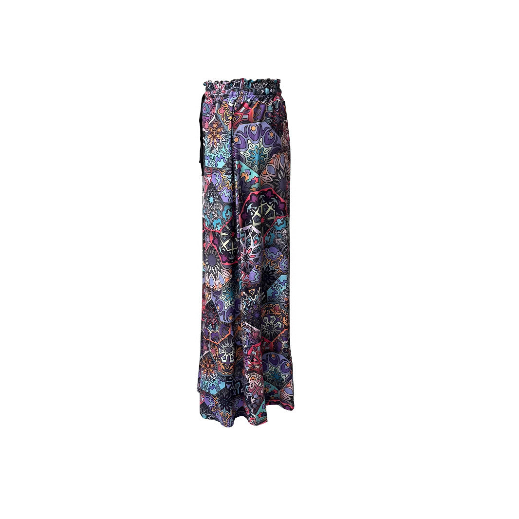 Women's Bohemian Floral A-Line Maxi Skirt High Waist Summer Beach Long Skirt