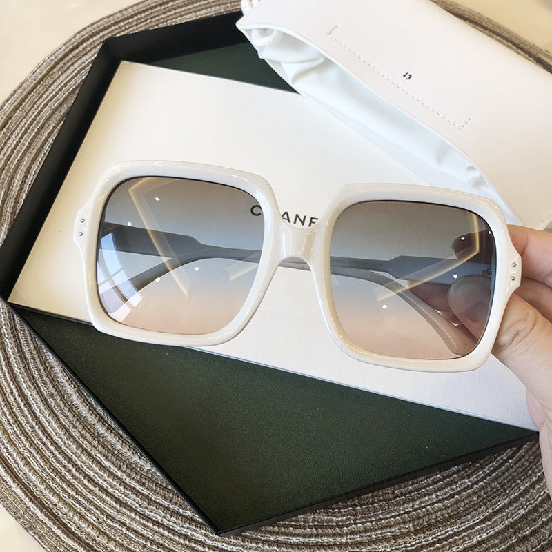 Retro White Frame Korean Sunglasses